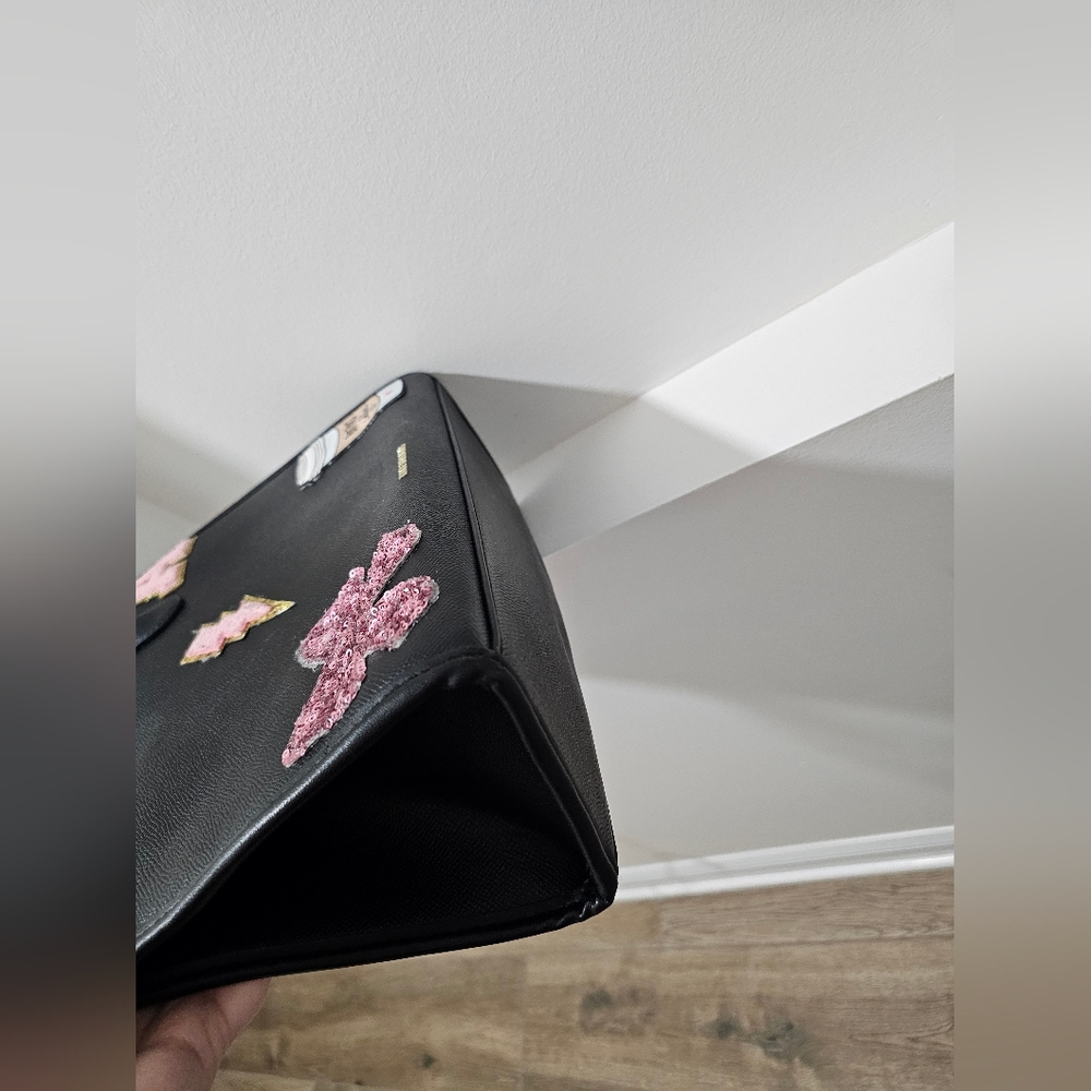 Like Dreams Black Tote with Pink Patch Details - Picture 8 of 16